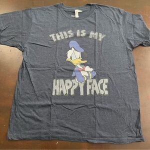 Distressed Donald Duck This Is My Happy Face Boys Graphic Tee Tshirt Youth Large